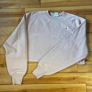 Champion Pink Cropped Crewneck